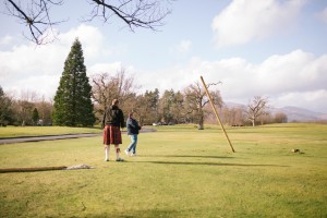 highland games at cameron house tossing the caber