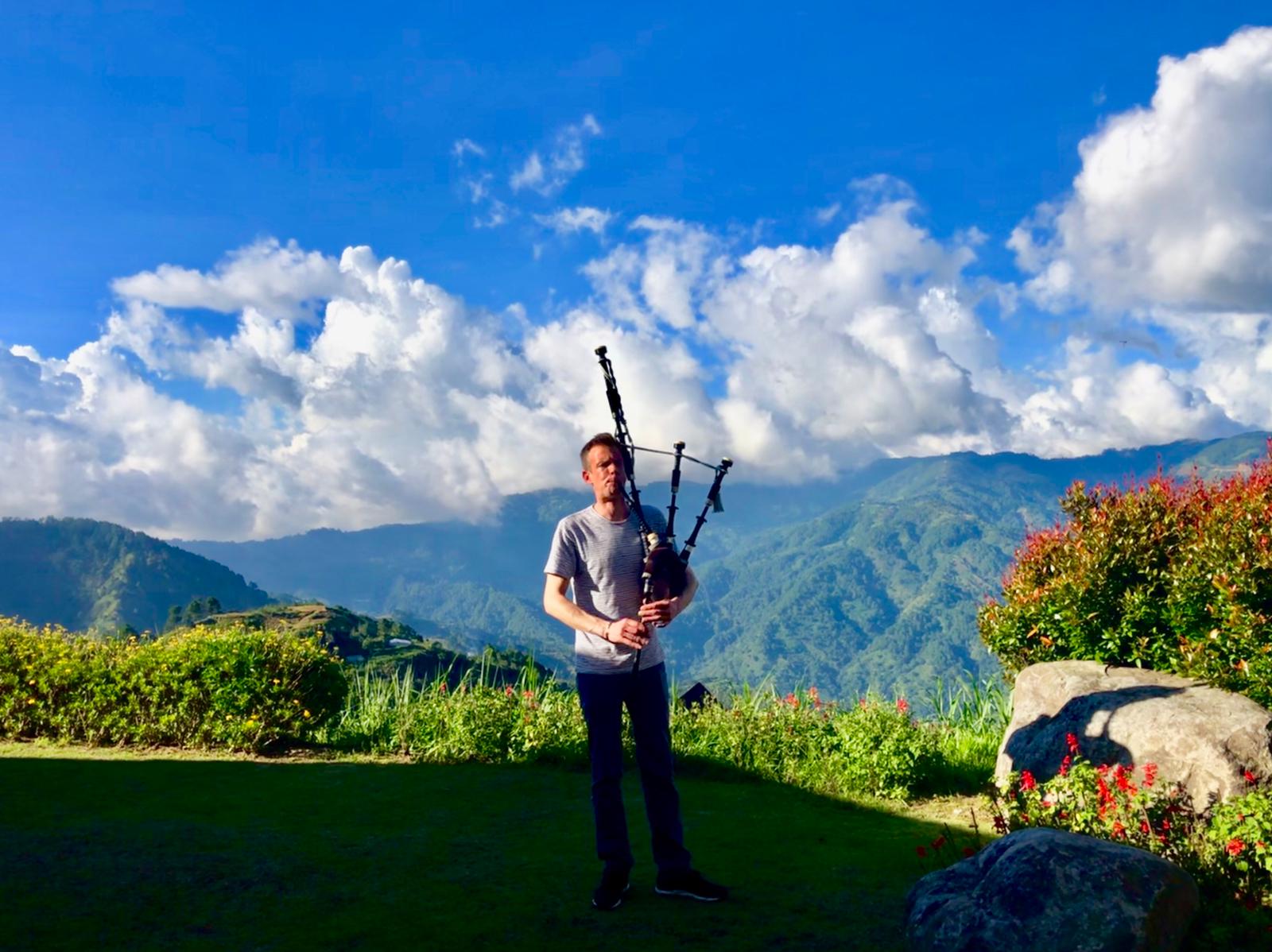 Wedding Bagpiper in highlands of Philippines