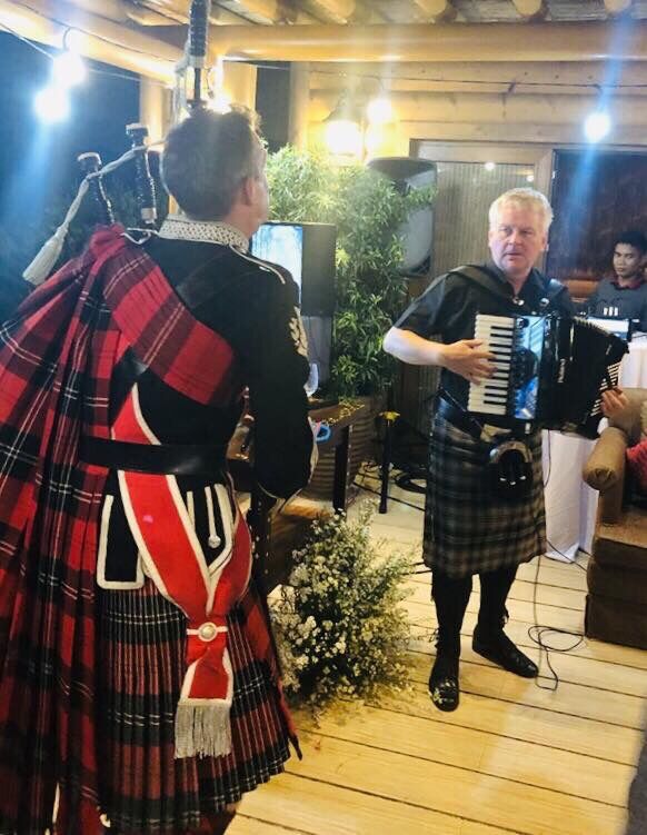 Bagpipes and Accordion at wedding in Philippines