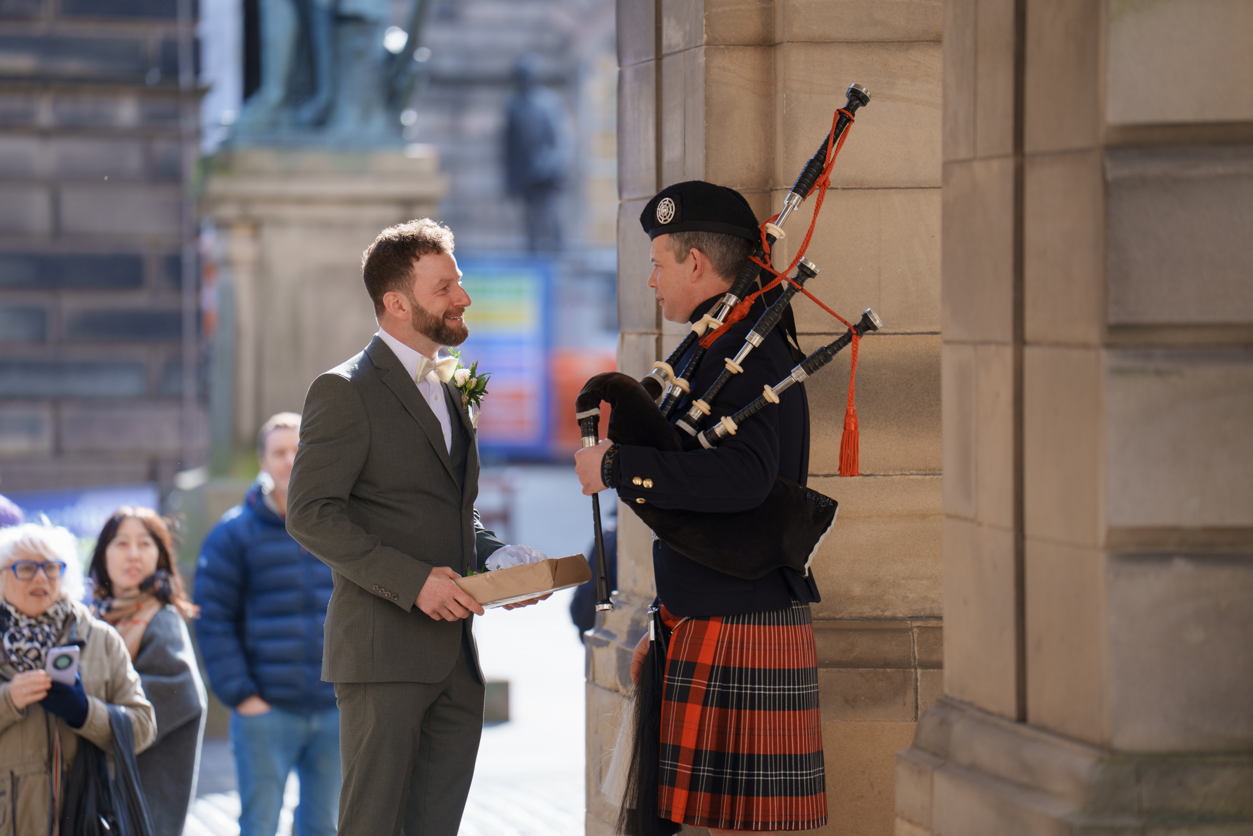 Bagpipes in Edinburgh Wedding