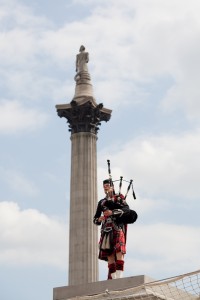 Playing on top of the 4th plinth, Trafalgar square
